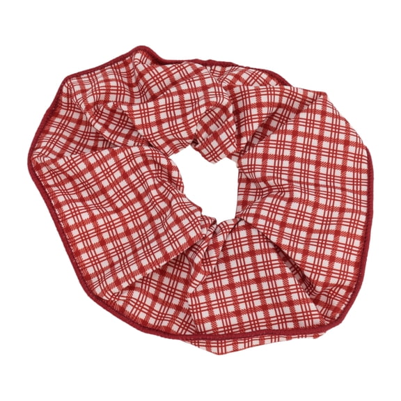 Unique Bargains 1 Pc Hair Elastics Plaid Hair Ties Red White