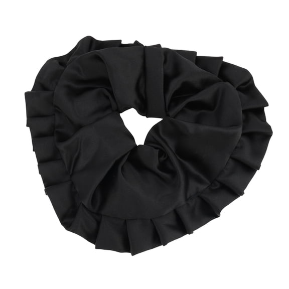 Unique Bargains 1 Pc Hair Elastics Pleated Satin Hair Ties Black