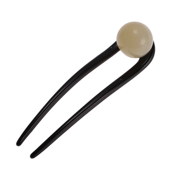 Unique Bargains 1 Pc Hair Pin U-shaped Hair Accessories 4.53"x1.18" Glossy Black White