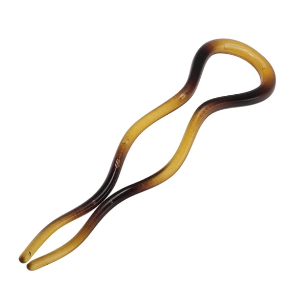 Unique Bargains 1 Pc Hair Pin U-shaped Hair Accessories 4.92"x1.38" Matte Yellow Brown
