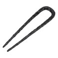 thumbnail image 1 of Unique Bargains 1 Pc Hair Pin U-shaped Texture Hair Hairpin for Women Black, 1 of 5