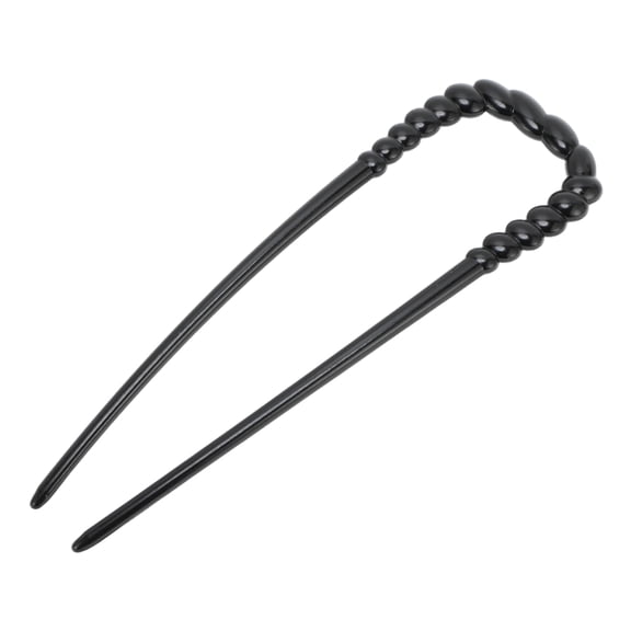 Unique Bargains 1 Pc Hair Pin U-shaped Twisted Hair Hairpin for Women Black
