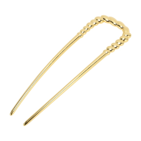 Unique Bargains 1 Pc Hair Pin U-shaped Twisted Hair Hairpin for Women Gold Tone