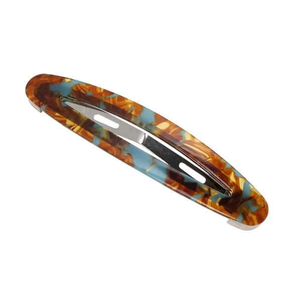 Unique Bargains 1 Pc Hair Snap Clip Fashion Hair Clips Lake Blue Coffee Color