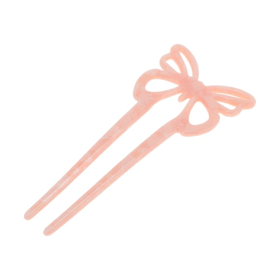 Unique Bargains 1 Pc Hair Stick Fork Pins Butterfly Hair Hairpin for Women Pink