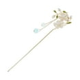 thumbnail image 1 of Unique Bargains 1 Pc Hair Stick Pin Floral Hair Hairpin for Women Silver Tone White, 1 of 5
