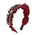 thumbnail image 1 of Unique Bargains 1 Pc Hairband Bow Rhinestone Hair Accessories for Women Wine Red, 1 of 5