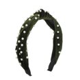 thumbnail image 1 of Unique Bargains 1 Pc Hairband Velvet Pearl Knot Hair Accessories for Women Green, 1 of 3