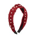 thumbnail image 1 of Unique Bargains 1 Pc Hairband Velvet Pearl Knot Hair Accessories for Women Red, 1 of 4