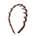 thumbnail image 1 of Unique Bargains 1 Pc Hairband Velvet Pearl Wave Teeth Hair Accessories for Women Brown, 1 of 5