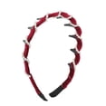 thumbnail image 1 of Unique Bargains 1 Pc Hairband Velvet Pearl Wave Teeth Hair Accessories for Women Red, 1 of 5