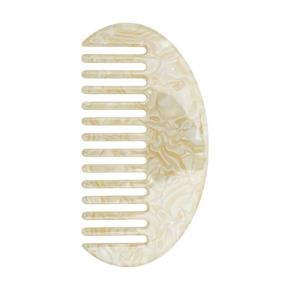 Unique Bargains 1 Pc Half Round Hair Comb Yellow Acetate Sheet
