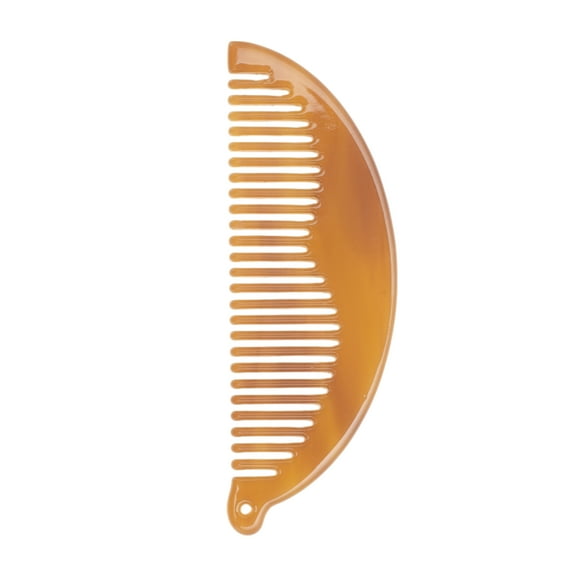 Unique Bargains 1 Pc Half Round Hair Comb with Hole Coffee Color Acetate Sheet