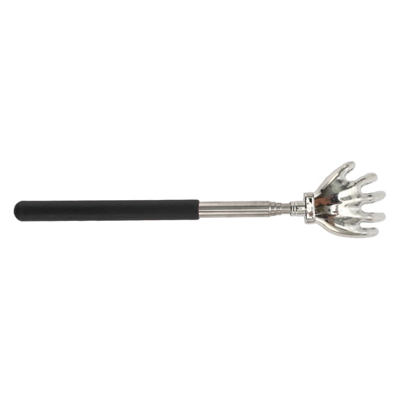 Unique Bargains 1 Pc Hand Shaped Back Scratcher for Bathroom Travel Hotel Black Stainless Steel