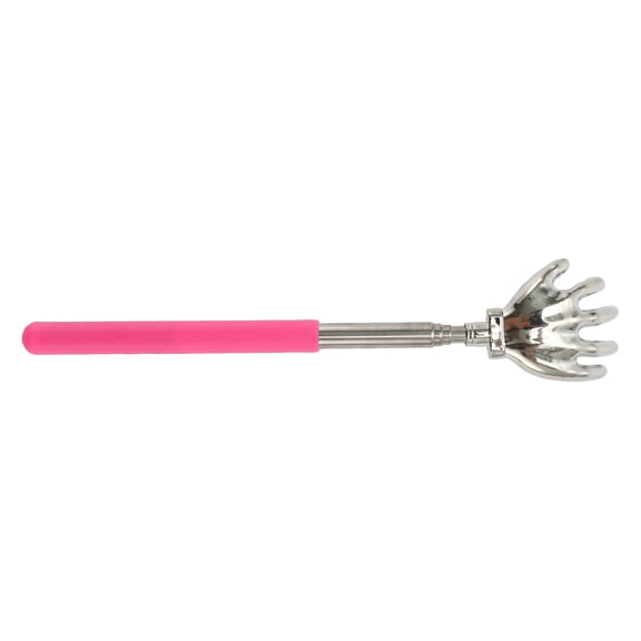 Unique Bargains 1 Pc Hand Shaped Back Scratcher for Bathroom Travel Hotel Pink Stainless Steel
