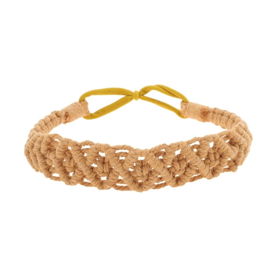 Unique Bargains 1 Pc Hand-woven Argyle Headbands for Women Brown