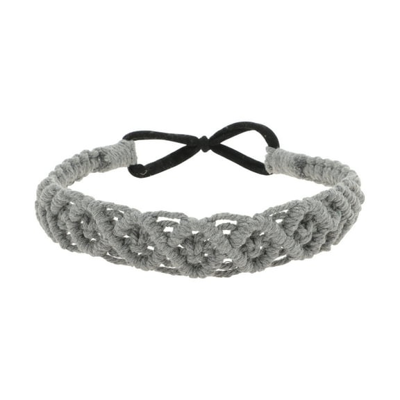 Unique Bargains 1 Pc Hand-woven Argyle Headbands for Women Dark Gray