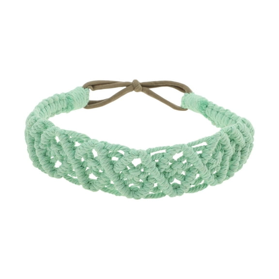 Unique Bargains 1 Pc Hand-woven Argyle Headbands for Women Green