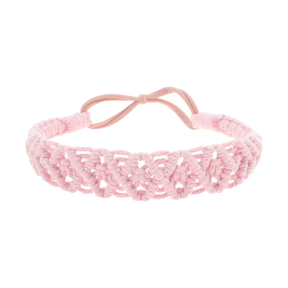 Unique Bargains 1 Pc Hand-woven Argyle Headbands for Women Pink