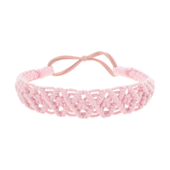 Unique Bargains 1 Pc Hand-woven Argyle Headbands for Women Pink