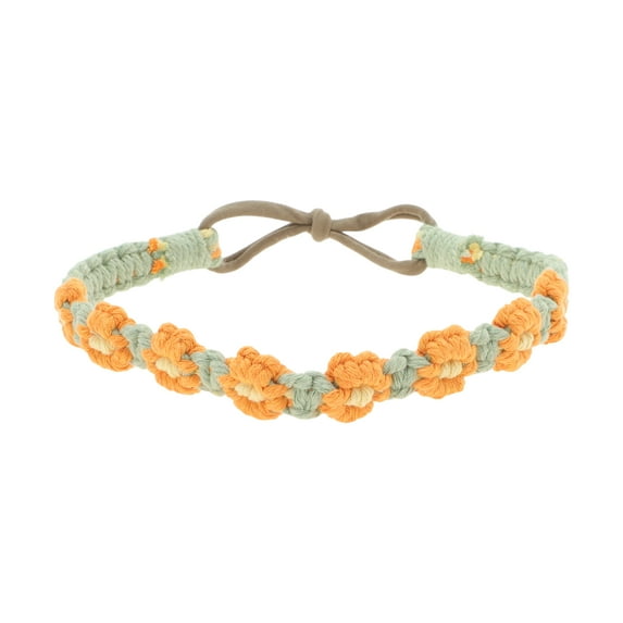 Unique Bargains 1 Pc Hand-woven Stretch Headbands for Women Orange Green