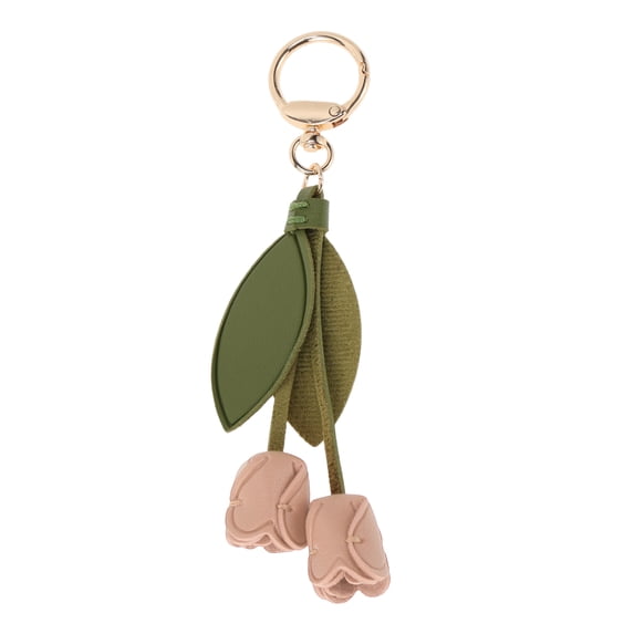 Unique Bargains 1 Pc Handbag Charm Flower Leaf Bag Charm Dark Pink