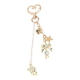 thumbnail image 1 of Unique Bargains 1 Pc Handbag Charm Keychain Beads Bag Accessories Gold Tone Beige, 1 of 6
