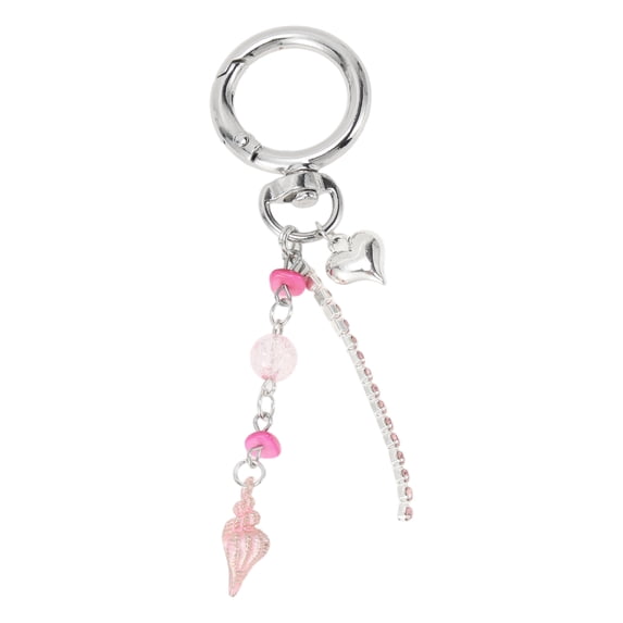 Unique Bargains 1 Pc Handbag Charm Keychain Durable Metal Bag Accessories Silver Tone Rose Red
