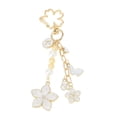 thumbnail image 1 of Unique Bargains 1 Pc Handbag Charm Keychain Flower Bag Accessories Gold Tone White, 1 of 6