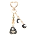 thumbnail image 1 of Unique Bargains 1 Pc Handbag Charm Keychain Heart Moon Bag Accessories Gold Tone Black, 1 of 6