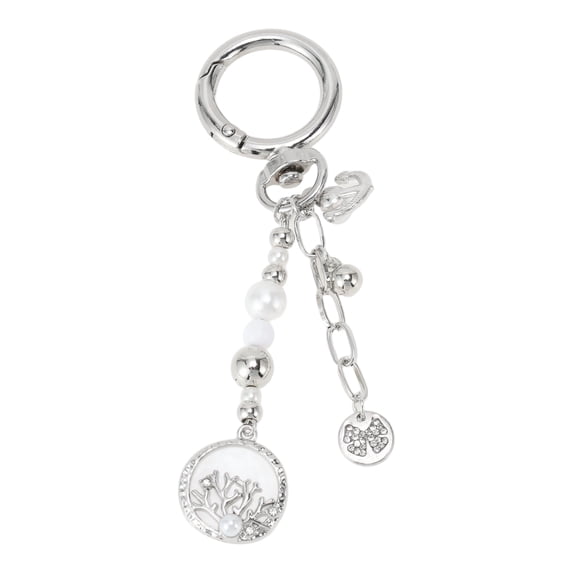 Unique Bargains 1 Pc Handbag Charm Keychain Tree Bag Accessories Silver Tone