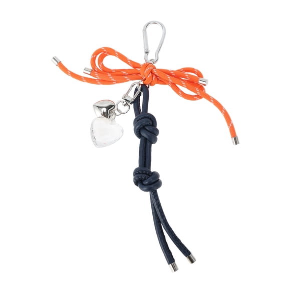 Unique Bargains 1 Pc Handbag Charm Knot Heart Bag Charm Orange Blue