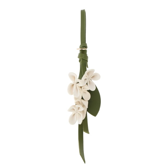 Unique Bargains 1 Pc Handbag Charm PU Leather Flower Bag Charm White