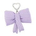 thumbnail image 1 of Unique Bargains 1 Pc Handbag Charm Plaid Bow Handbag Accessories Purple, 1 of 6