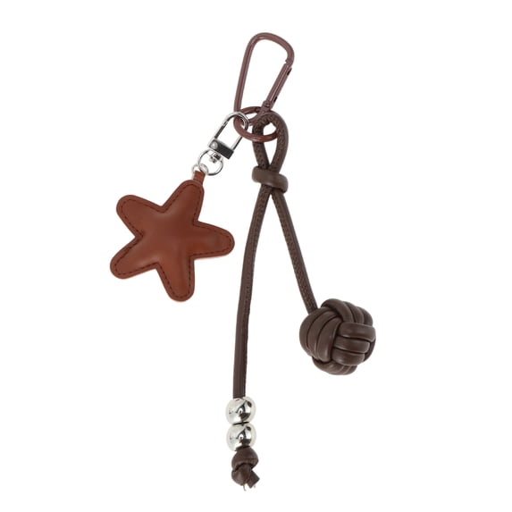 Unique Bargains 1 Pc Handbag Charm Star Pattern Bag Charm Coffee Color