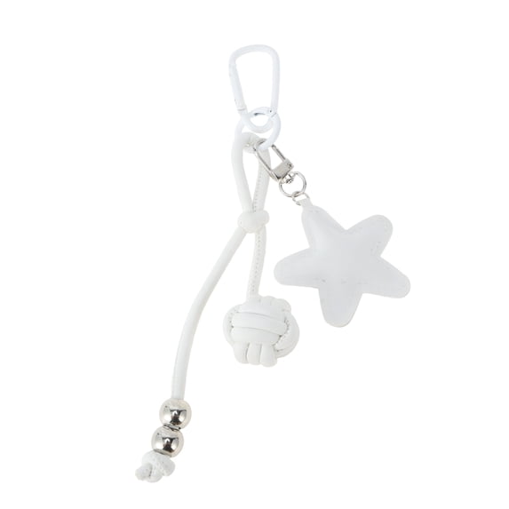 Unique Bargains 1 Pc Handbag Charm Star Pattern Bag Charm White