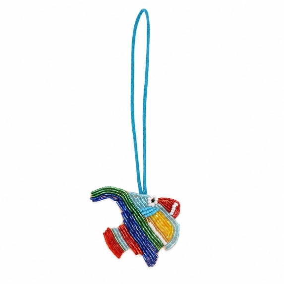 Unique Bargains 1 Pc Handbag Charms Keychain Handmade Beads Fish Bag Accessories Colorful