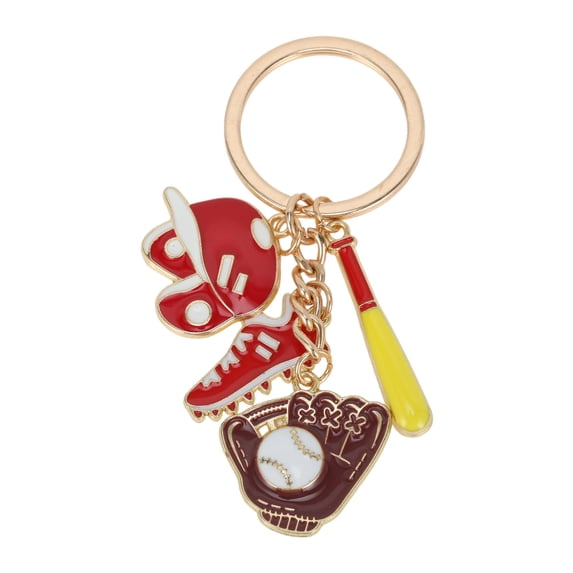 Unique Bargains 1 Pc Handbag Charms Keychains Baseball Bag Accessories Red