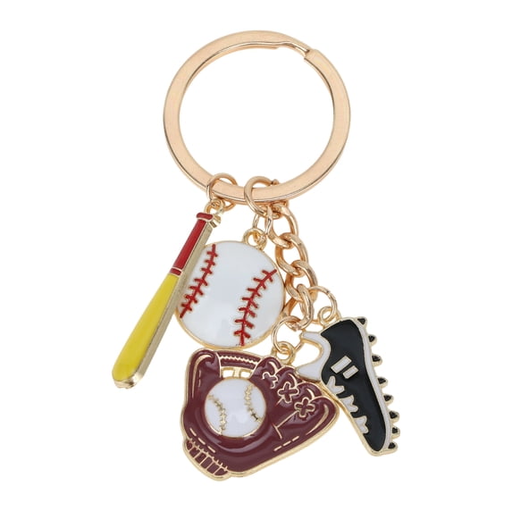 Unique Bargains 1 Pc Handbag Charms Keychains Baseball Bag Accessories White Brown