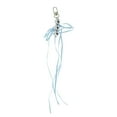 thumbnail image 1 of Unique Bargains 1 Pc Handbag Charms Keychains Beads Ribbon Bow Bag Accessories Blue, 1 of 5