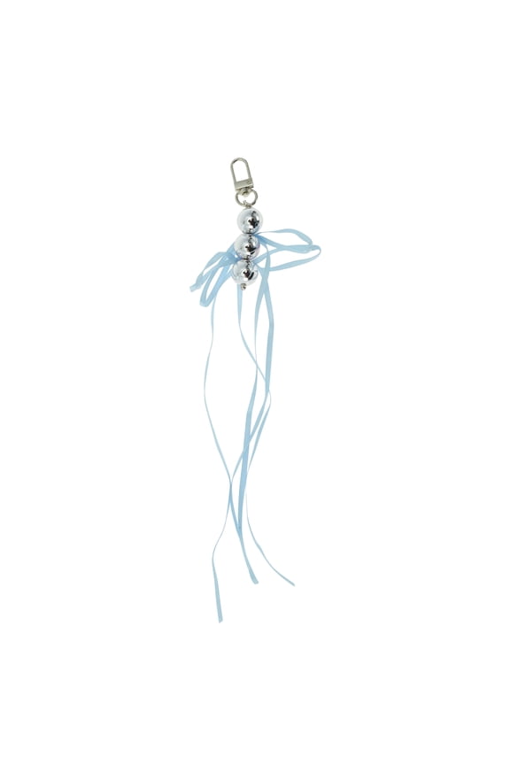 1 Pc Handbag Charms Keychains Beads Ribbon Bow Bag Accessories Blue