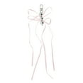 thumbnail image 1 of Unique Bargains 1 Pc Handbag Charms Keychains Beads Ribbon Bow Bag Accessories Pink, 1 of 5