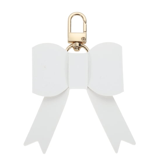 Unique Bargains 1 Pc Handbag Charms Keychains Bow Bag Accessories White