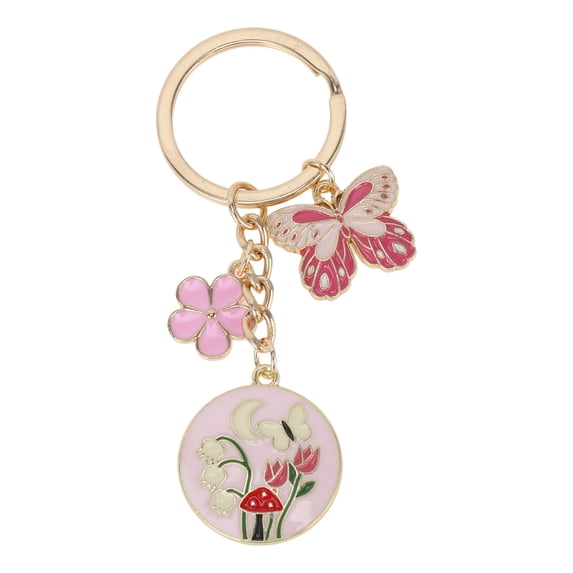 Unique Bargains 1 Pc Handbag Charms Keychains Butterfly Bag Accessories Pink
