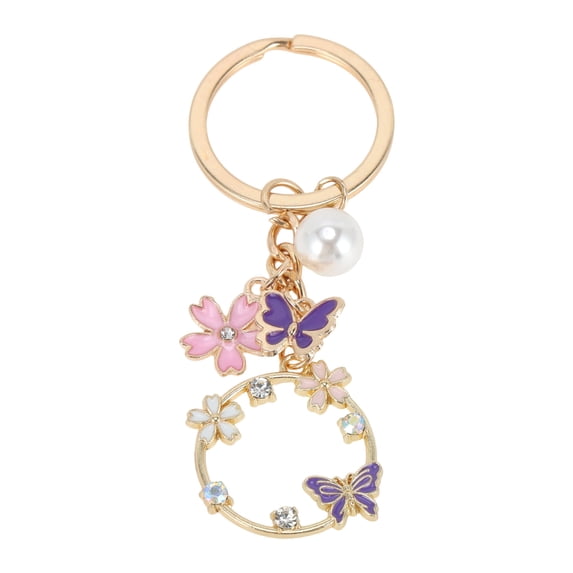 Unique Bargains 1 Pc Handbag Charms Keychains Butterfly Bag Accessories Purple