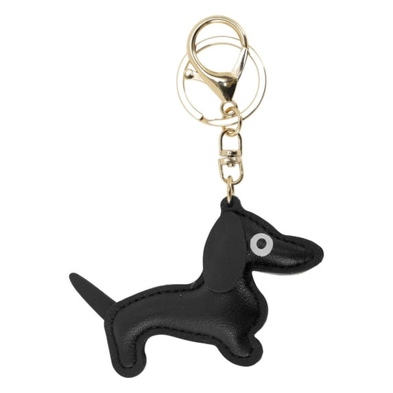 Unique Bargains 1 Pc Handbag Charms Keychains Dog Keychain Bag Accessories Black