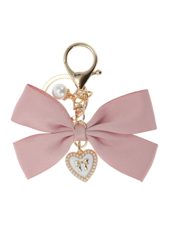 1 Pc Handbag Charms Keychains Fabric Bow Bag Accessories Pink