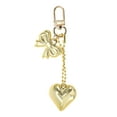 thumbnail image 1 of Unique Bargains 1 Pc Handbag Charms Keychains Fashion Heart Bow Bag Accessories Gold Tone, 1 of 5