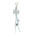 thumbnail image 1 of Unique Bargains 1 Pc Handbag Charms Keychains Fashionable Bow Heart Bag Accessories Light Blue, 1 of 5