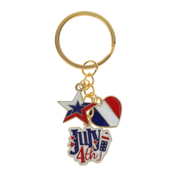 Unique Bargains 1 Pc Handbag Charms Keychains Fashionable Design Bag Accessories Gold Tone Blue Red